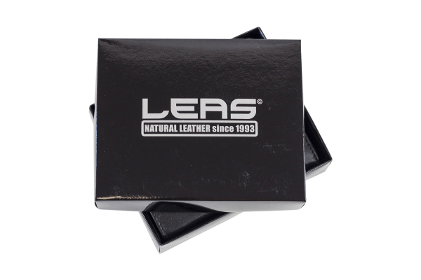LEAS Mini Geldbörse mit Riegel extra dünn im Hochformat Echt-Leder, schwarz